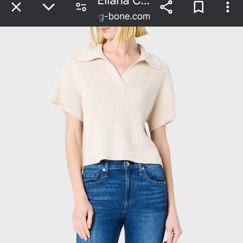 NWT Rag & Bone Eliana Cotton Cashmere Polo size XS